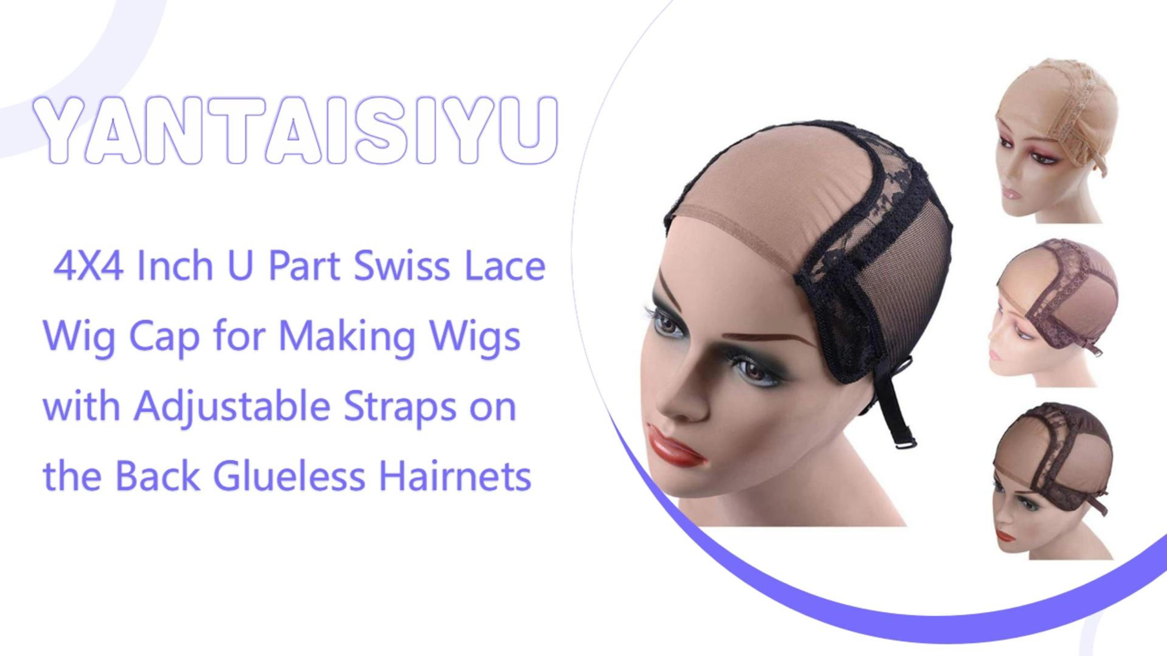 Amazon.com: YANTAISIYU 4X4 Inch U Part Swiss Lace Wig Cap  display picture 2