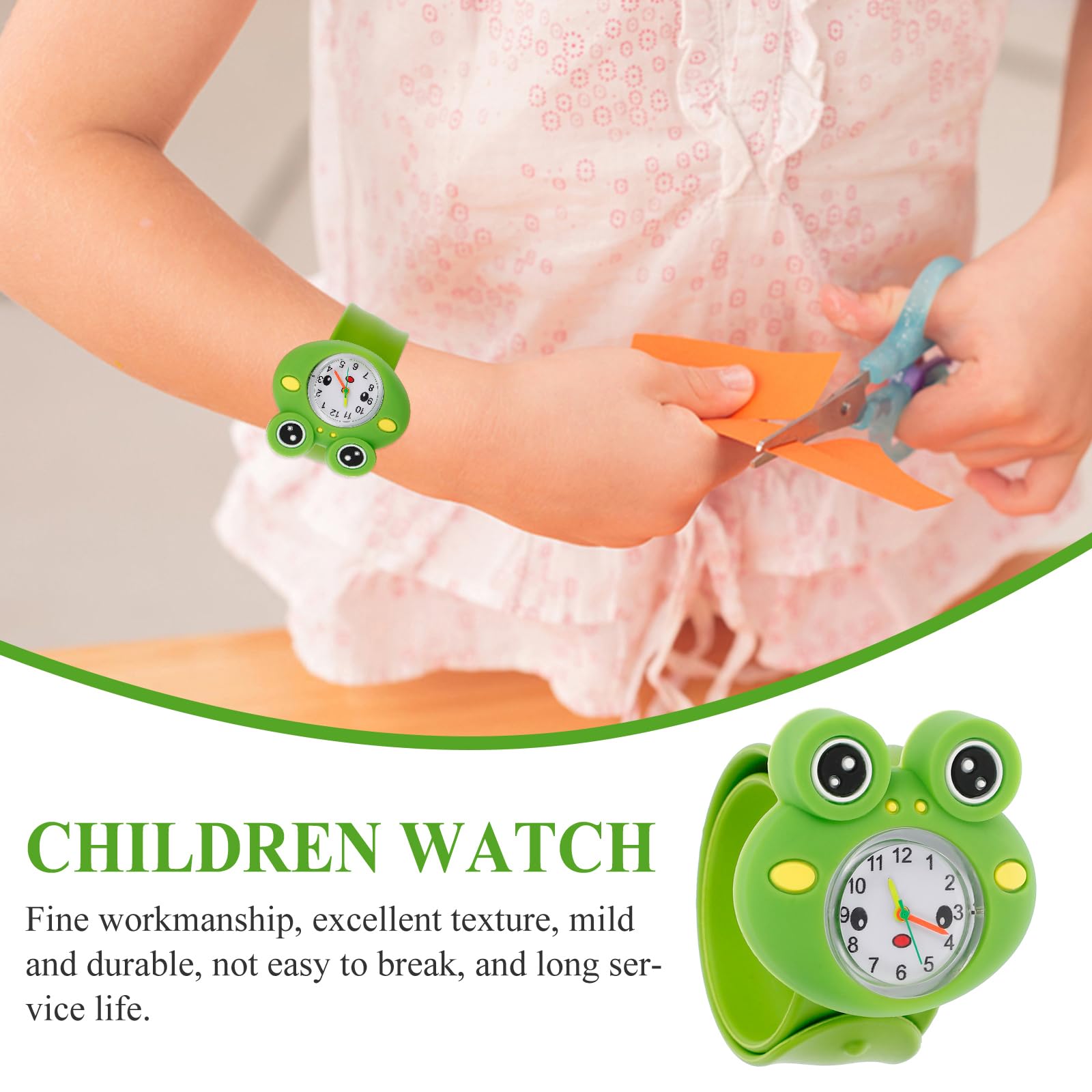 Hemobllo Slap Armbanduhr Für Kinder Mit Cartoon Frosch Design Quarzuhr Analog Armband Uhr Aus Weichem Material Praktisch Für Jungen Und Mädchen Einfaches Ablesen Der Zeit