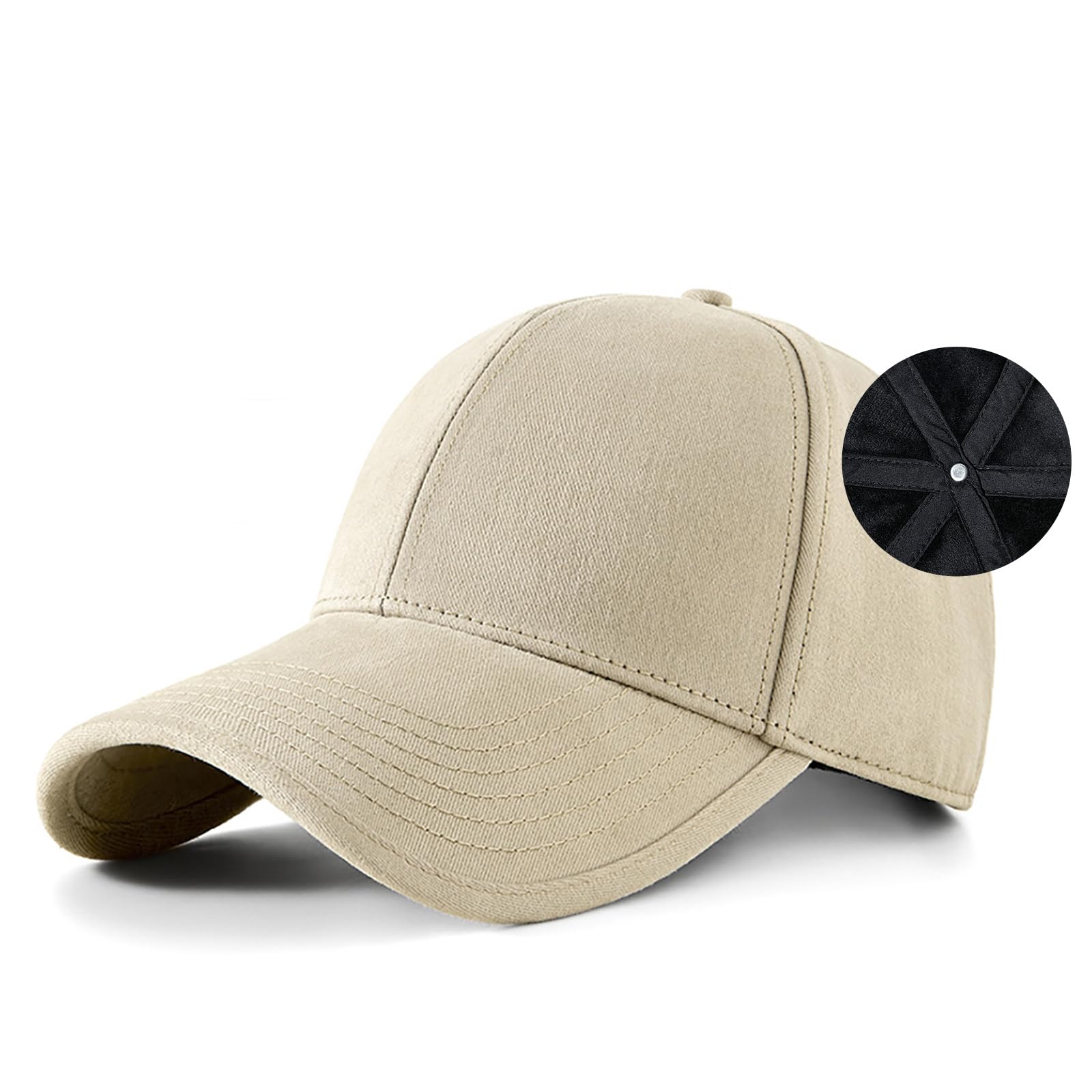 YAMEE Wärmende Baseballkappe Herren Winter Plüschfutter, Winddichte Mütze für Männer, großer Kopfumfang, Casual Baseball