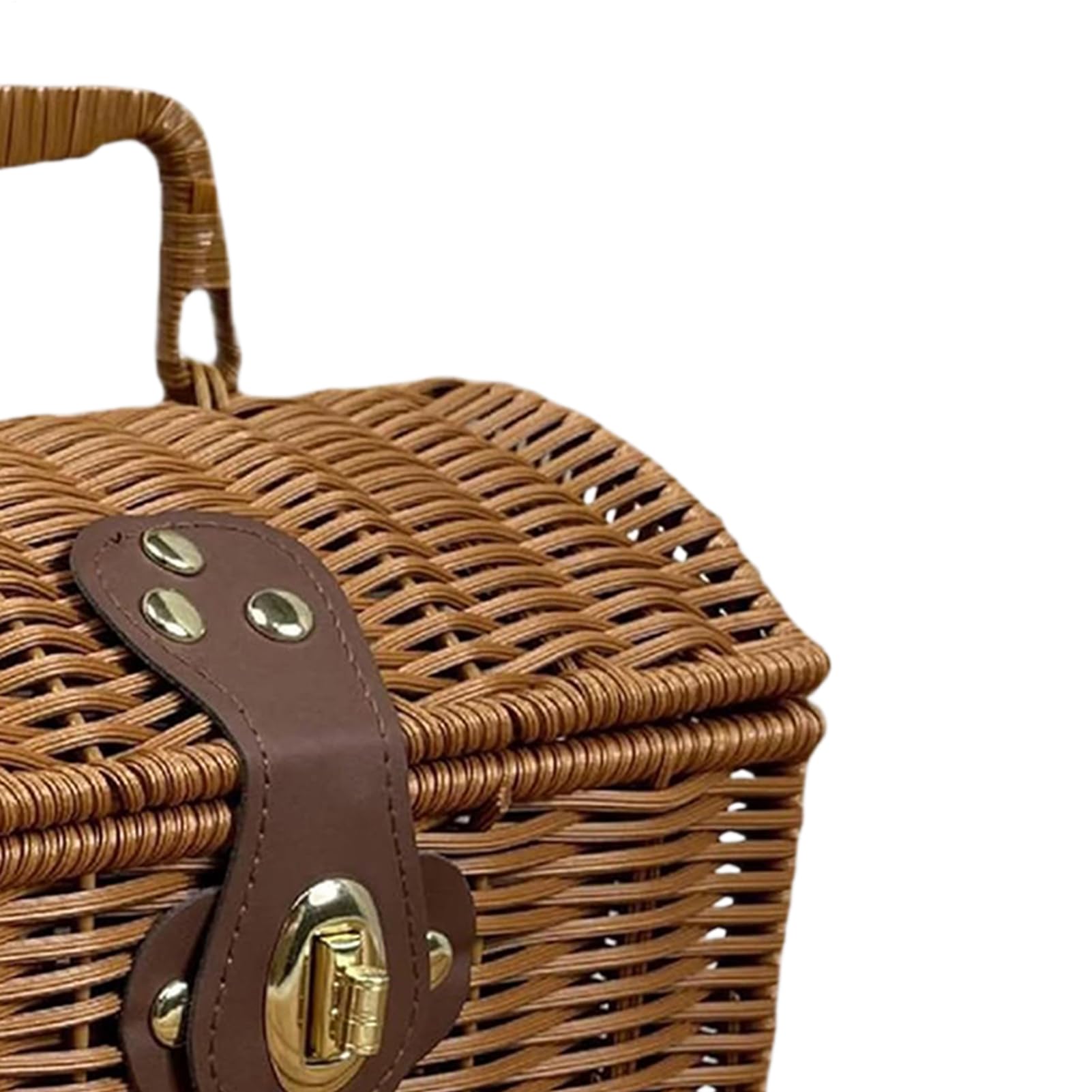 Cestino da picnic con coperchio, contenitore con manico e coperchio, decorazione da tavolo, adatto per camera da, cucina, fattoria, appartamento, attività all'aperto, viaggi, ecc