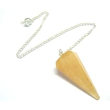 Protective Yellow Aventurine Quartz Cone Pendulum, Crystal for Dowser Healing Crystals, Metaphysical Divination Gemstone Pendulum Crystal Reiki Feng Shui, Meditation, Gift for Men Women
