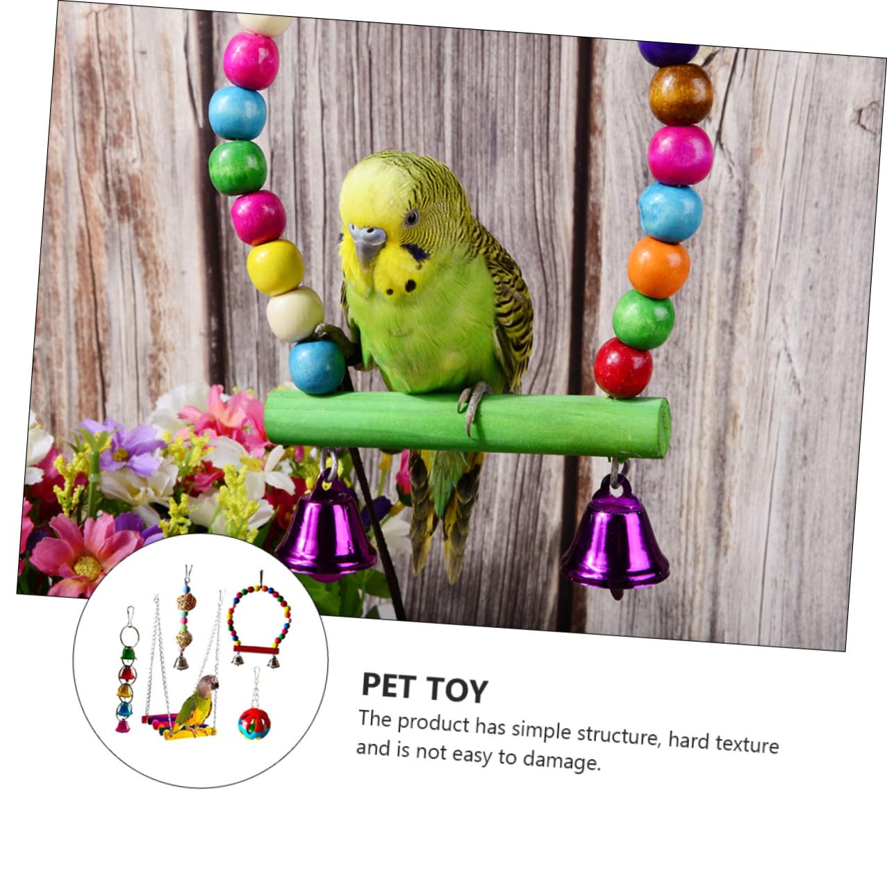 Levemolo 5 pièces Set de Jouets à Mâcher pour Perruches et Perroquets et Naturel pour Oiseaux Ensemble Daccessoires Colorés pour Cage Danimaux de Compagnie