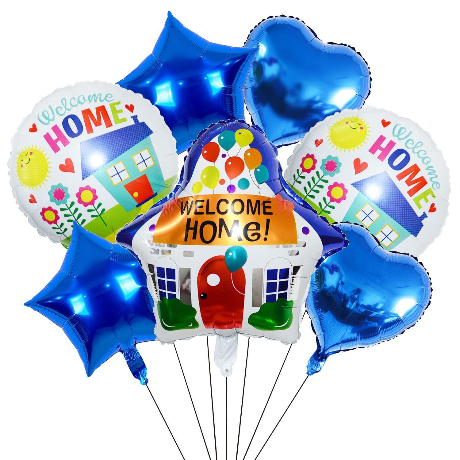 1 striscione di benvenuto a casa, 10 palloncini, decorazione atmosfera per feste, decorazioni di benvenuto per bambini, accessori di sfondo