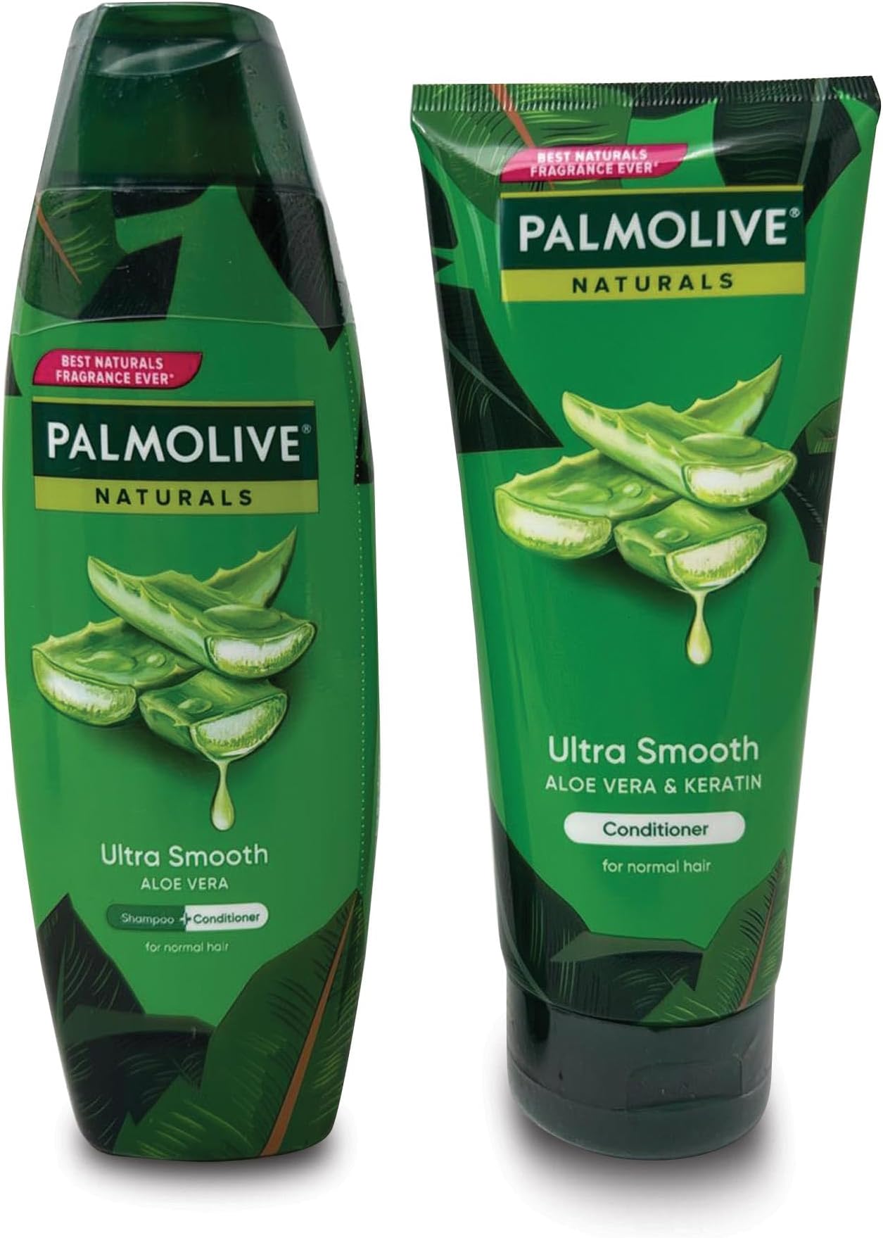 Palmolive Shampoo and Conditioner Set - Healthy & Smooth Aloe Vera & Fruit Vitamins (180ml x 2)
