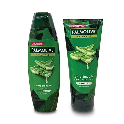 Palm Olive Set de champú y acondicionador - Aloe Vera saludable y suave y vitaminas de frutas (6.1 fl oz x 2)