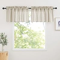 Vista 31 de RYB HOME Cortinas Blancas con Textura de Lino, Cenefas Transparentes, Complementos Superiores para Ventanas, Cortinas Semitransparentes para Cocina