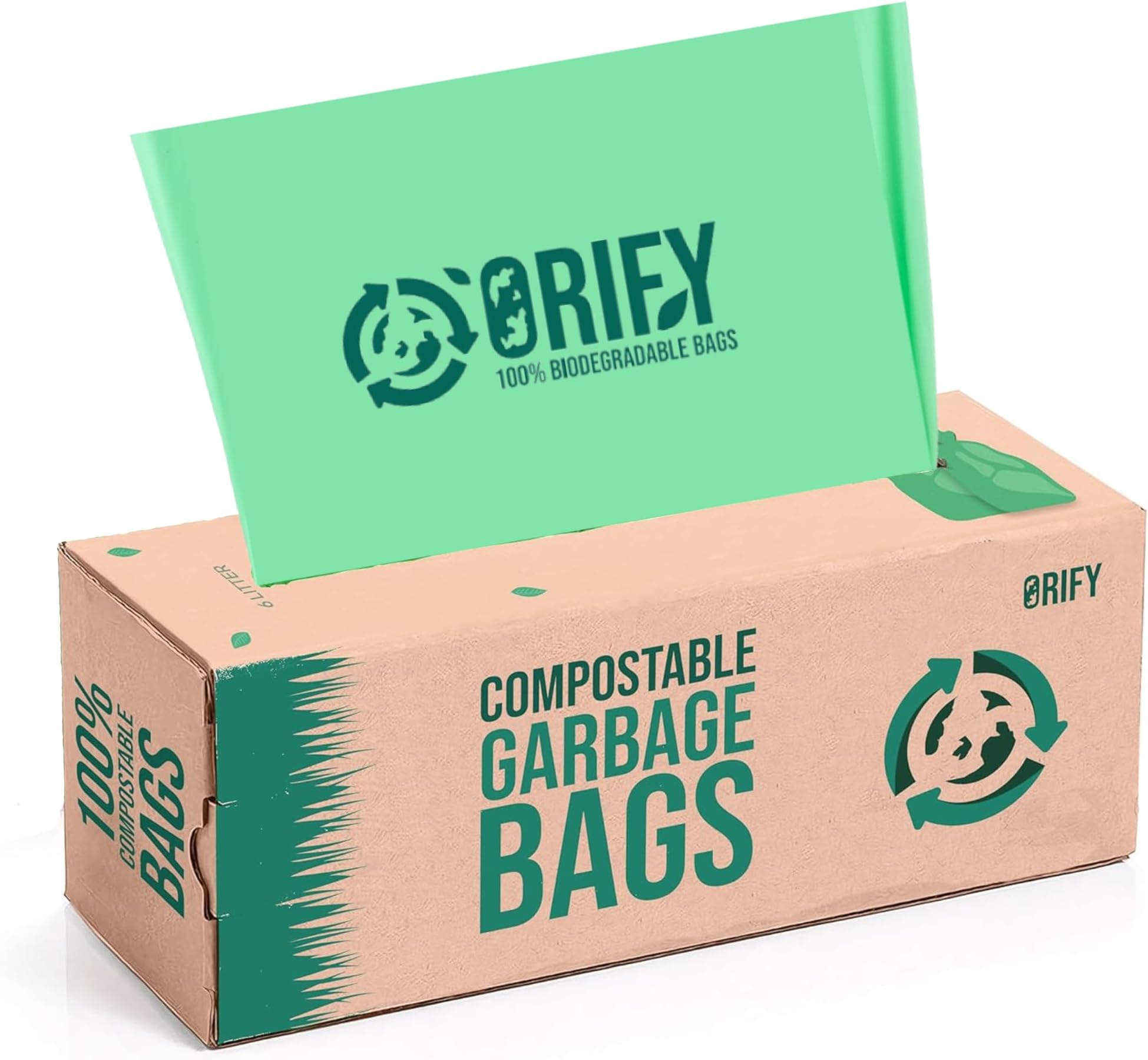 allBIO 6 Litre Extra Thick Compostable Food Waste Kitchen Caddy Liners