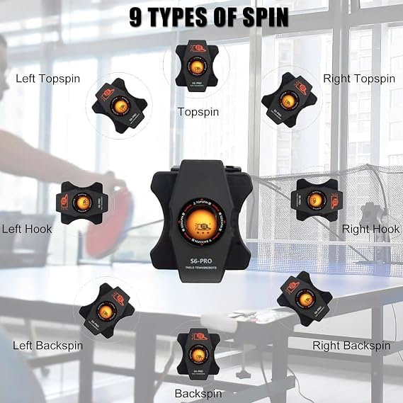 Table Tennis Robot Ball Machine, Table Tennis Robot, Ping Pong Ball Machine, Automatic Table Tennis Machine with Various Spin Balls for Training, for Practicing at Home School