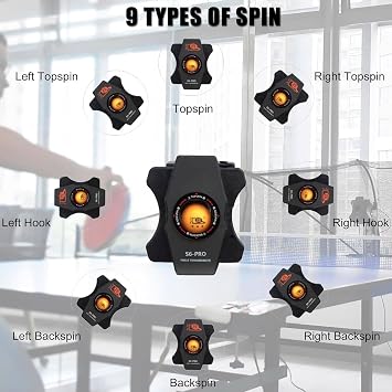 Table Tennis Robot Ball Machine, Table Tennis Robot, Ping Pong Ball Machine, Automatic Table Tennis Machine with Various Spin Balls for Training, for Practicing at Home School