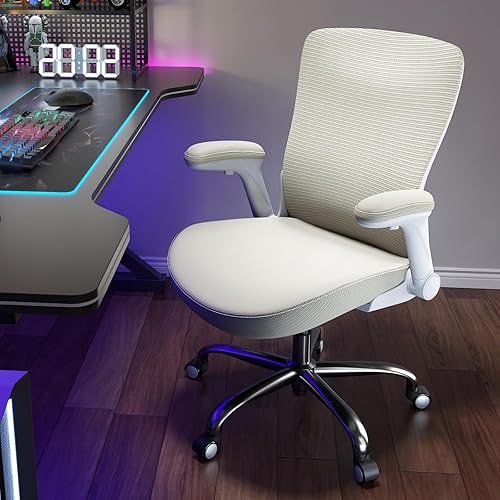Miniatura 8 de Silla ergonómica para oficina en casa, silla de escritorio en forma de X, de piel sintética, silla de juegos con reposabrazos abatibles ajustables,