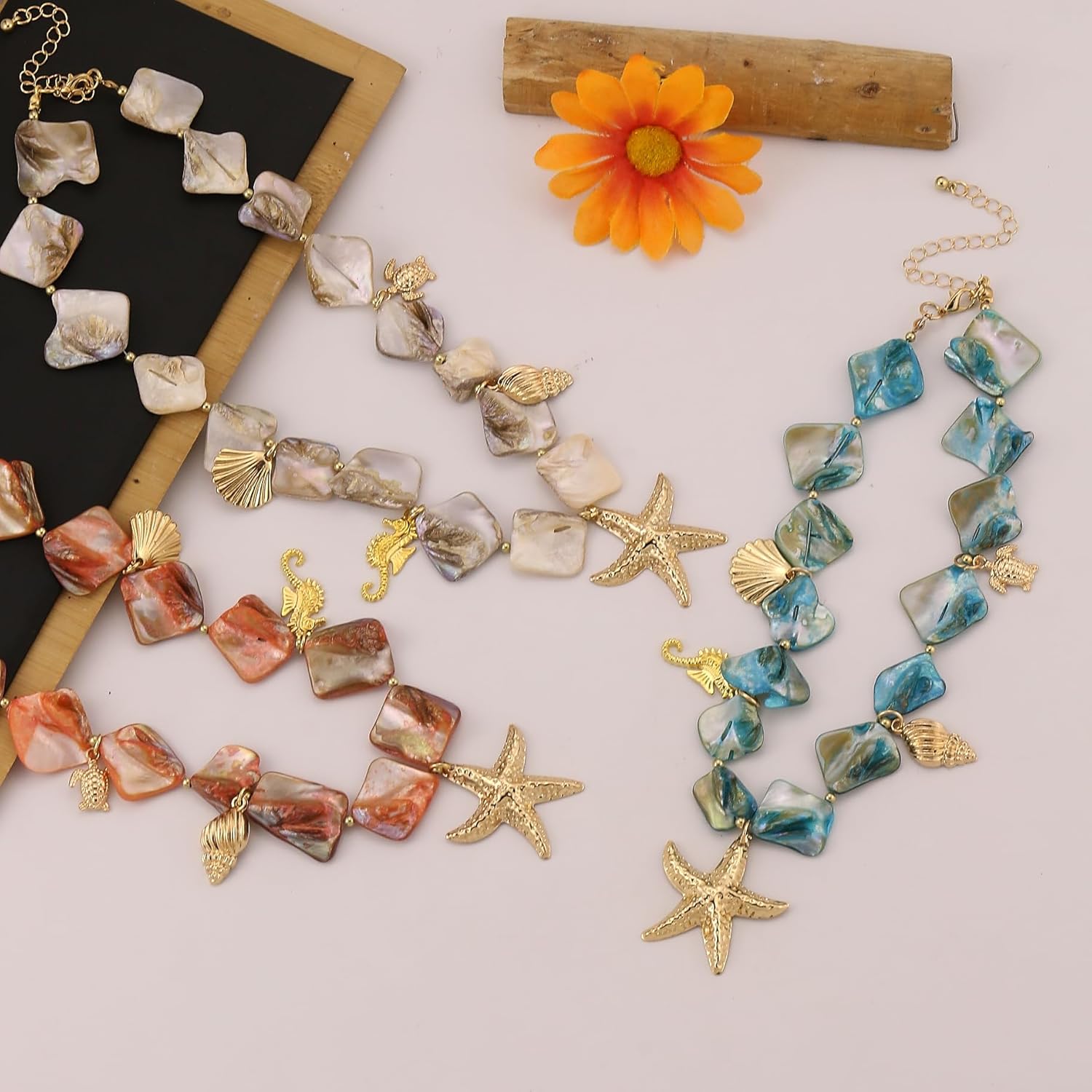 Sea shell Necklace for Women Boho Starfish Mermaid Beaded Necklace Summer Beach Charm Seashell Necklaces Mermaid Jewelry - Image 5