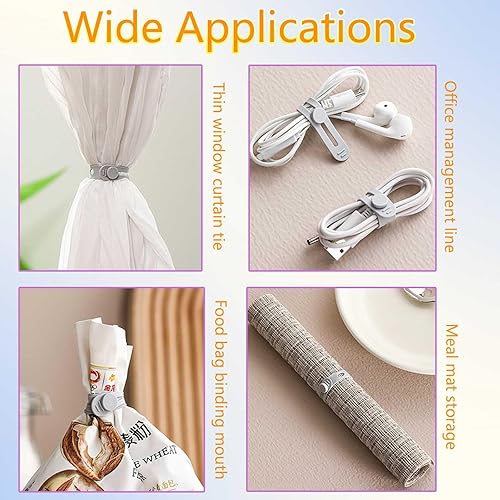 Miniatura 7 de 12 correas de silicona mejoradas para cables, correas de cable reutilizables para cables de carga, auriculares, computadora, escritorio, gestión de