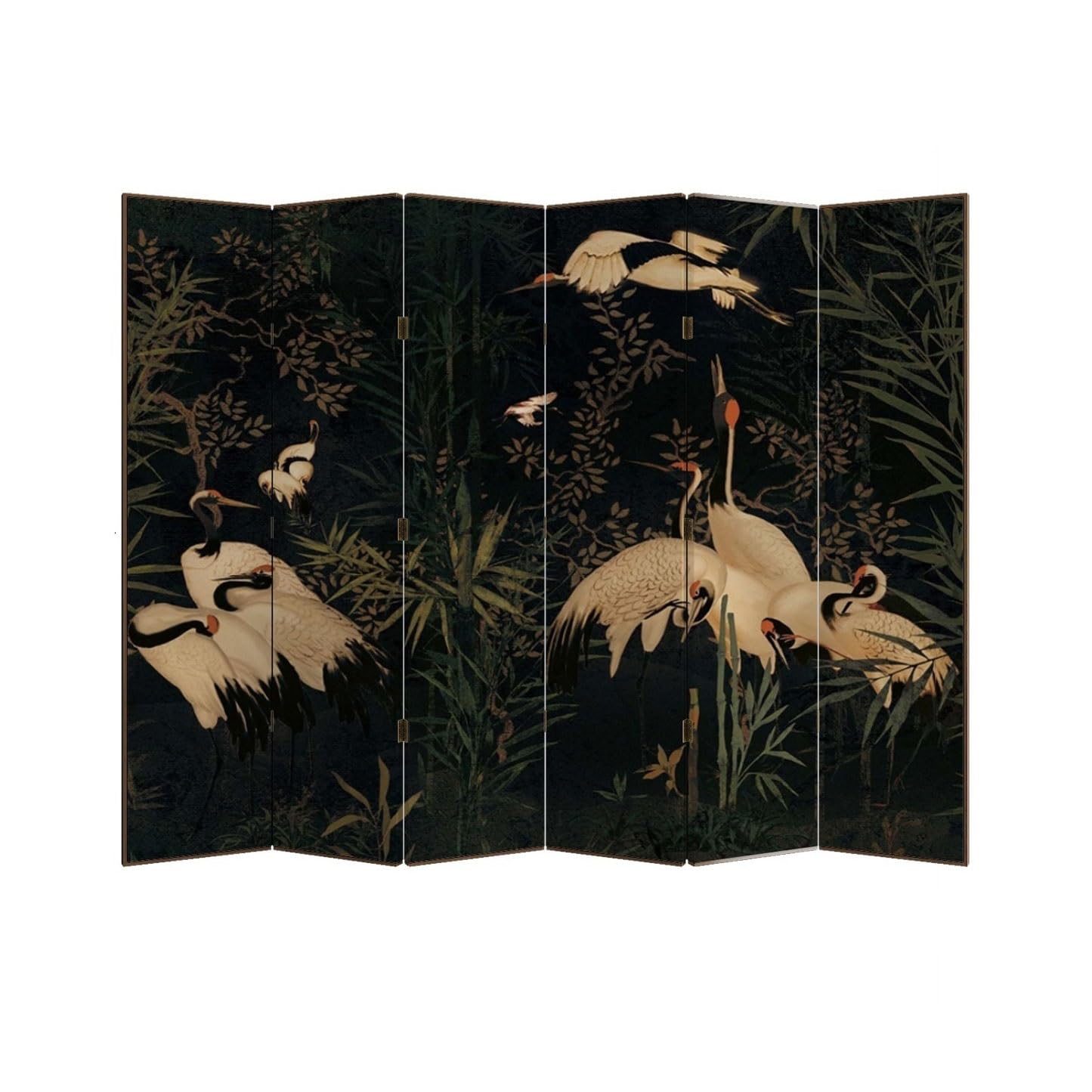 Privacy Screen Creative Screen Partition Movable Retro Crane Folding Privacy Home Living Room Entrance Chinese Room Divider