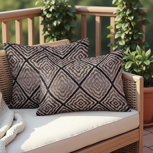 Miniatura 5 de Decozen Fundas de almohada bordadas con cremallera para decoración de habitación, sofá, cama, patio, sala de estar, dormitorio, oficina, fundas