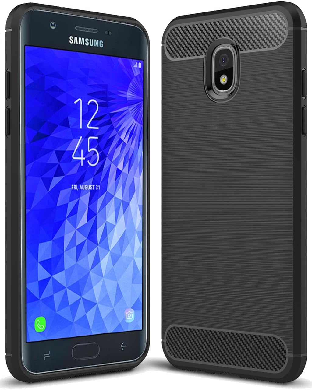 for Samsung Galaxy J7 2018 case, Galaxy J7 V 2nd Gen Case,Galaxy J7 Refine Case,Galaxy J7 Aero,J7 Star,J7 Top,J7 Crown,J7 Aura,J7 Eon,J737V,J737T,TPU Protective Case Cover(Black)