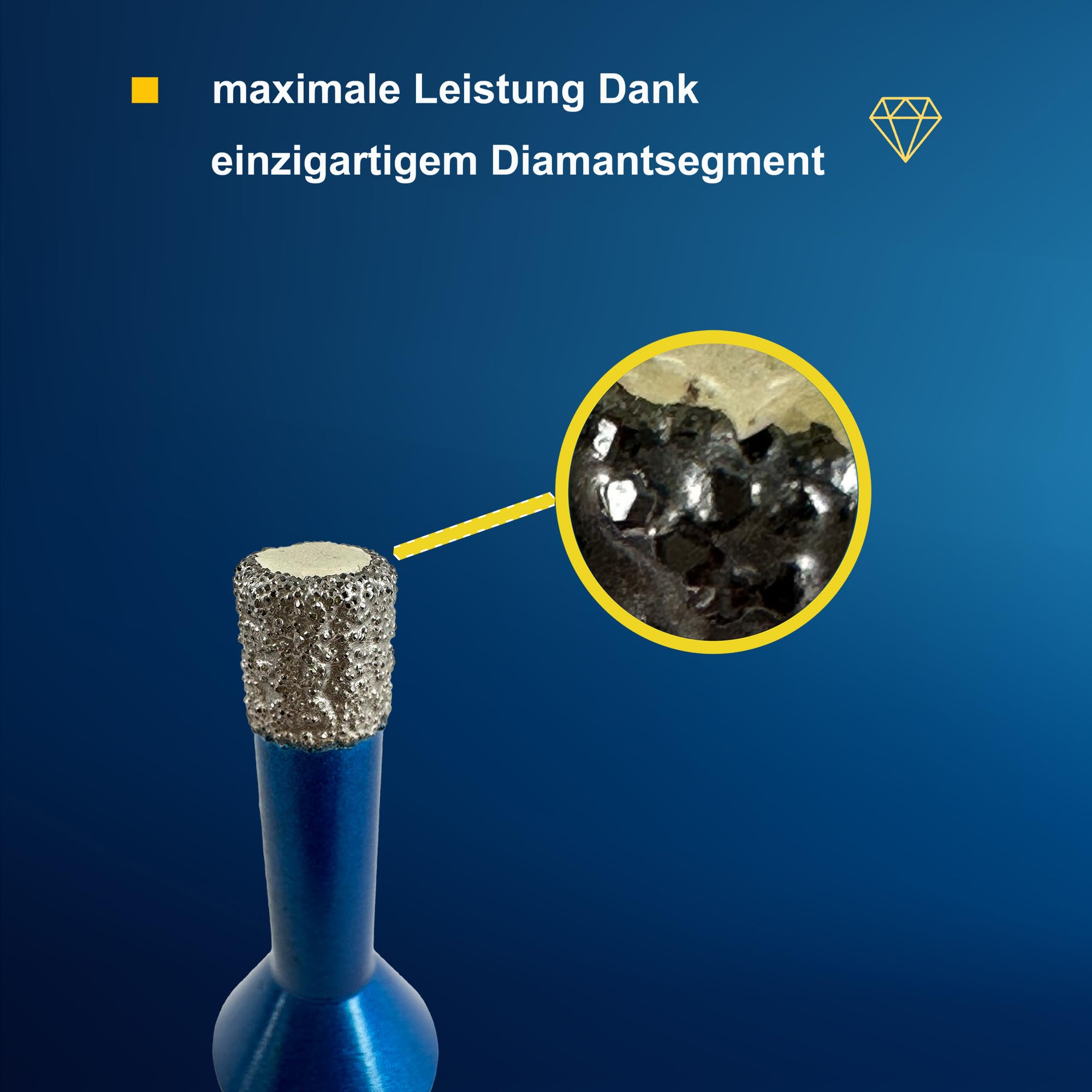 EDW Diamentowe koronki wiertnicze podstawowy zestaw startowy 6, 8, 10 mm – z adapterem mocującym M14, zestaw 4-częściowy