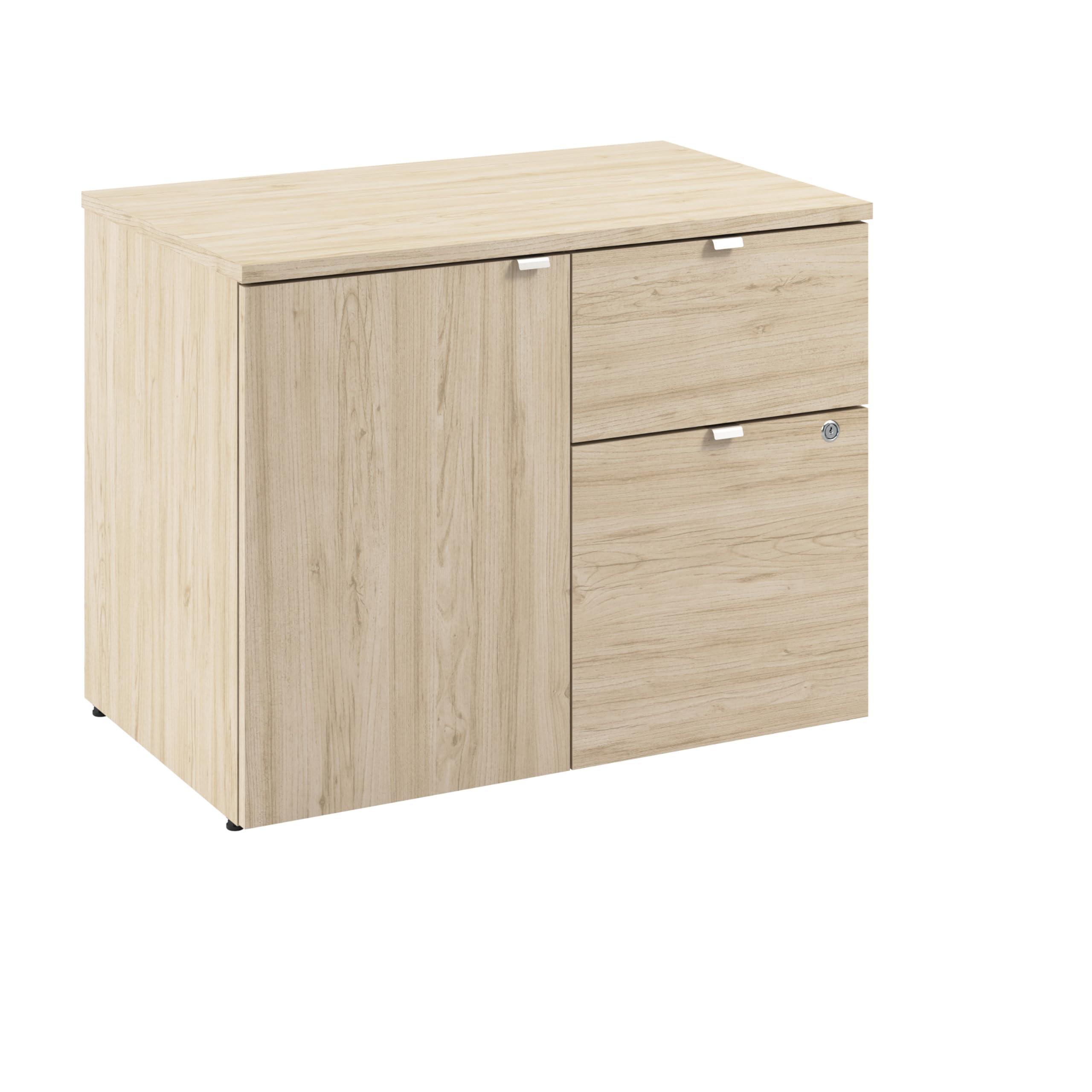 Bush Business Furniture 30-inch Storage Cabinet with Drawers, Office Organization, Stratus Collection, Natural Elm