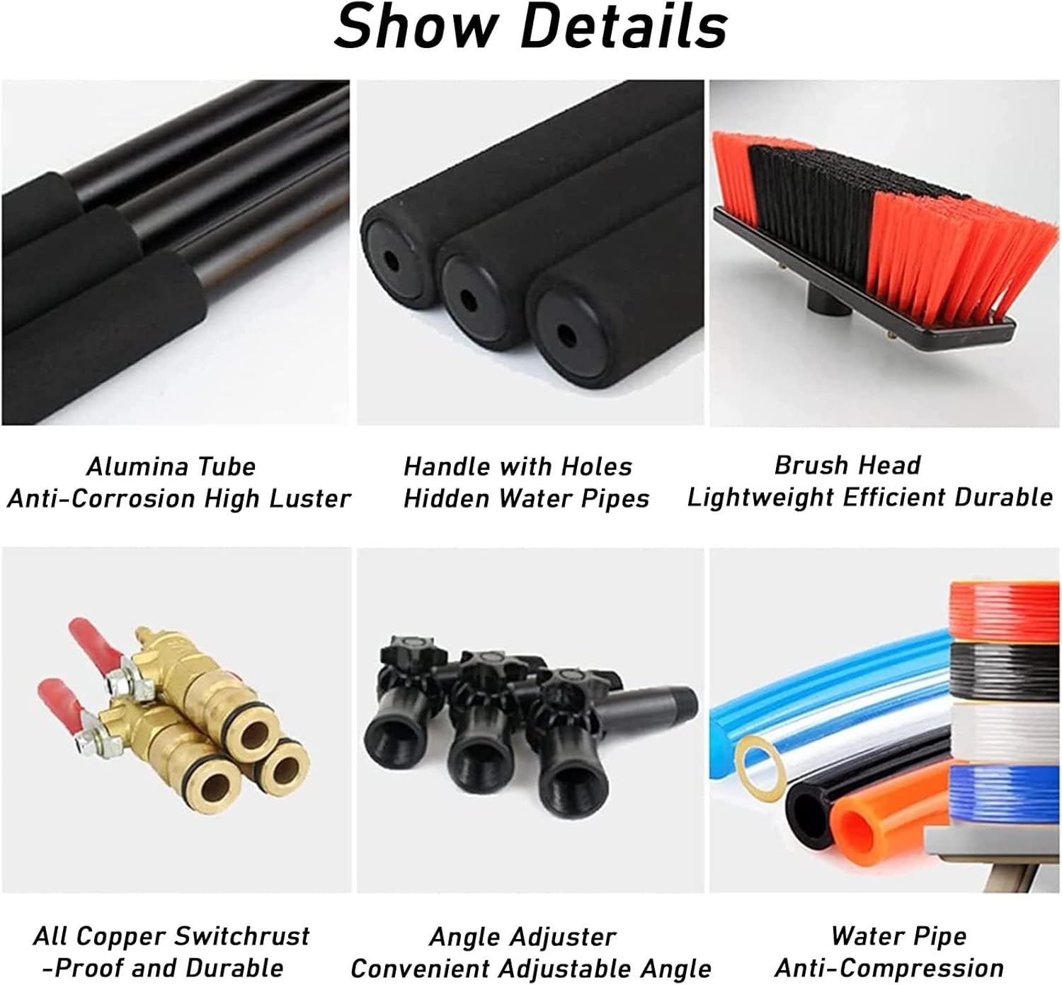 Cleaning Kit Telescopic BrushWater Fed Pole, Outdoor Window Cleaner,Water Fed Brush W/Squeegee, Window Cleaning Solution,with Extension Pole,for Indoor/Outdoor Glass,7.2m/24FT(with sc