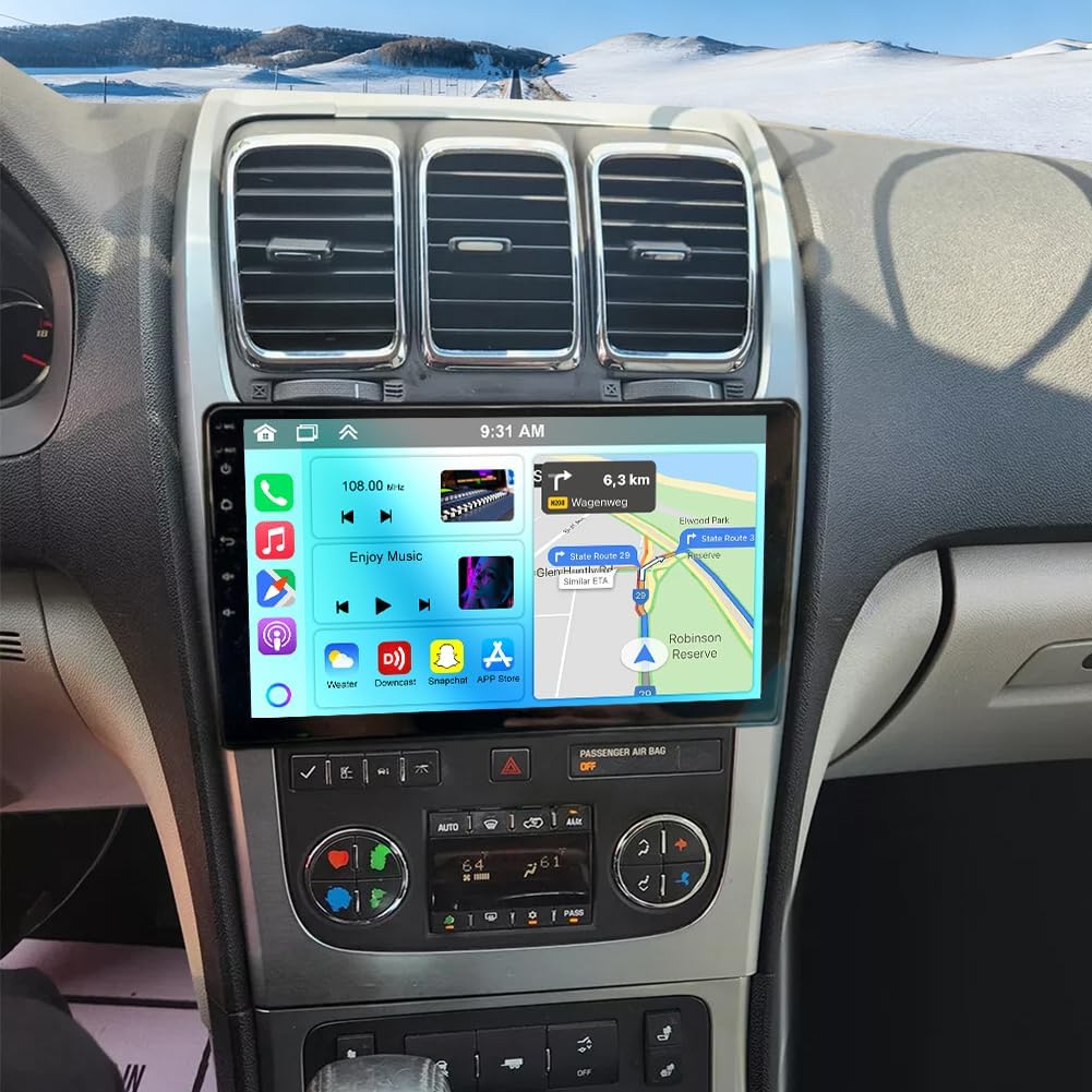 2G+64G Car Stereo for GMC Acadia 2007-2012 with Wireless CarPlay and Android Auto, 10.1 Inch IPS Touschscreen Android 14 Double Din Car Radio Head Unit w/GPS Bluetooth Voice Control WiFi FM SWC Camera