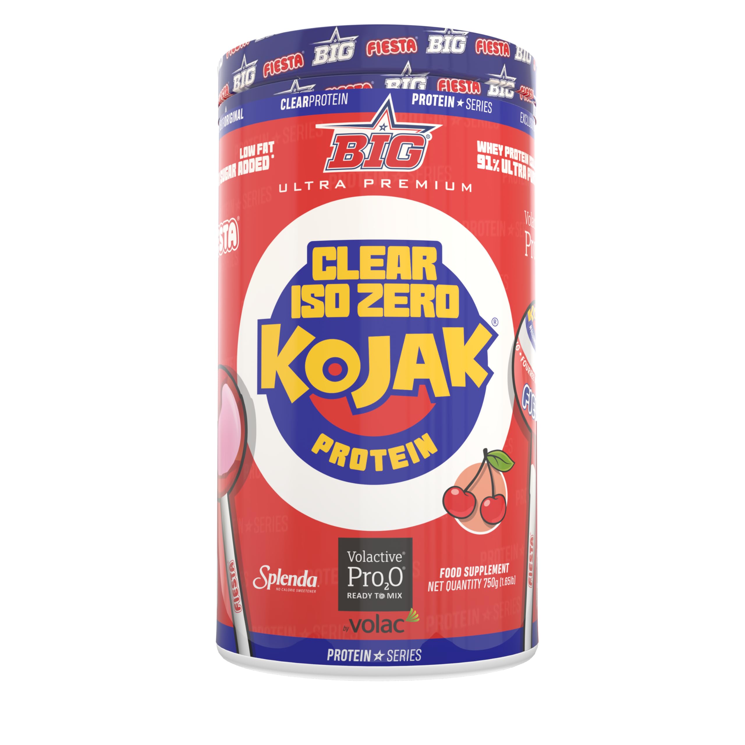 BIG - Proteina Clear Isolada - Clear Whey Protein - Sabor Kojak - Proteina Suero de Leche - Materia Prima Premium - Masa Muscular, Recuperación - Textura Tipo Isotónica - (750g, Cereza Original)