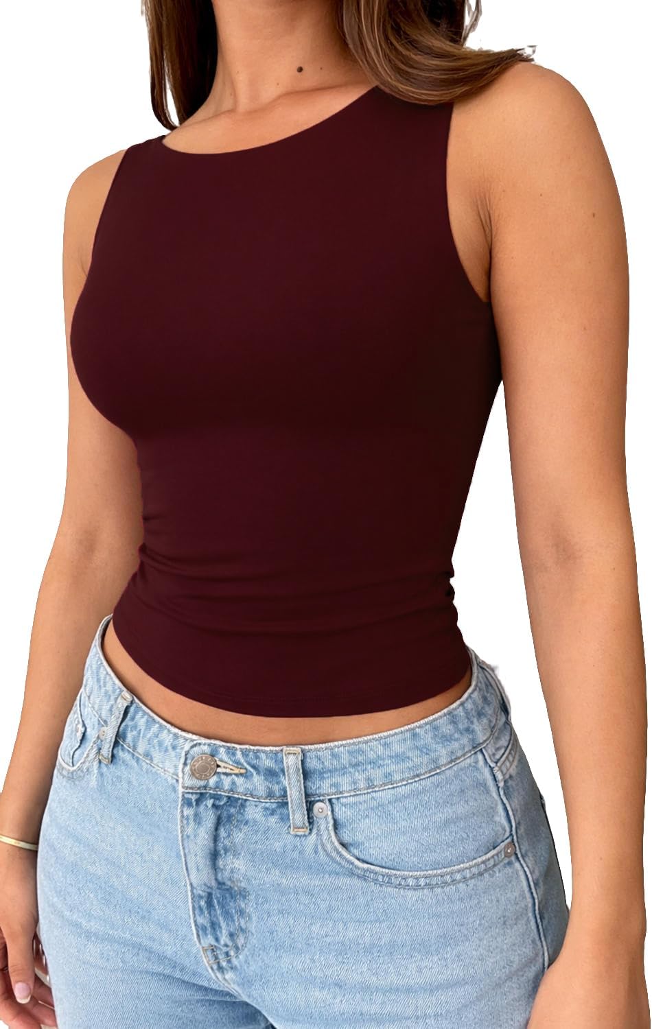 ForeFair Summer Tank Tops for Women Going Out Cute Boat Neck Casual Top Basic - Image 3