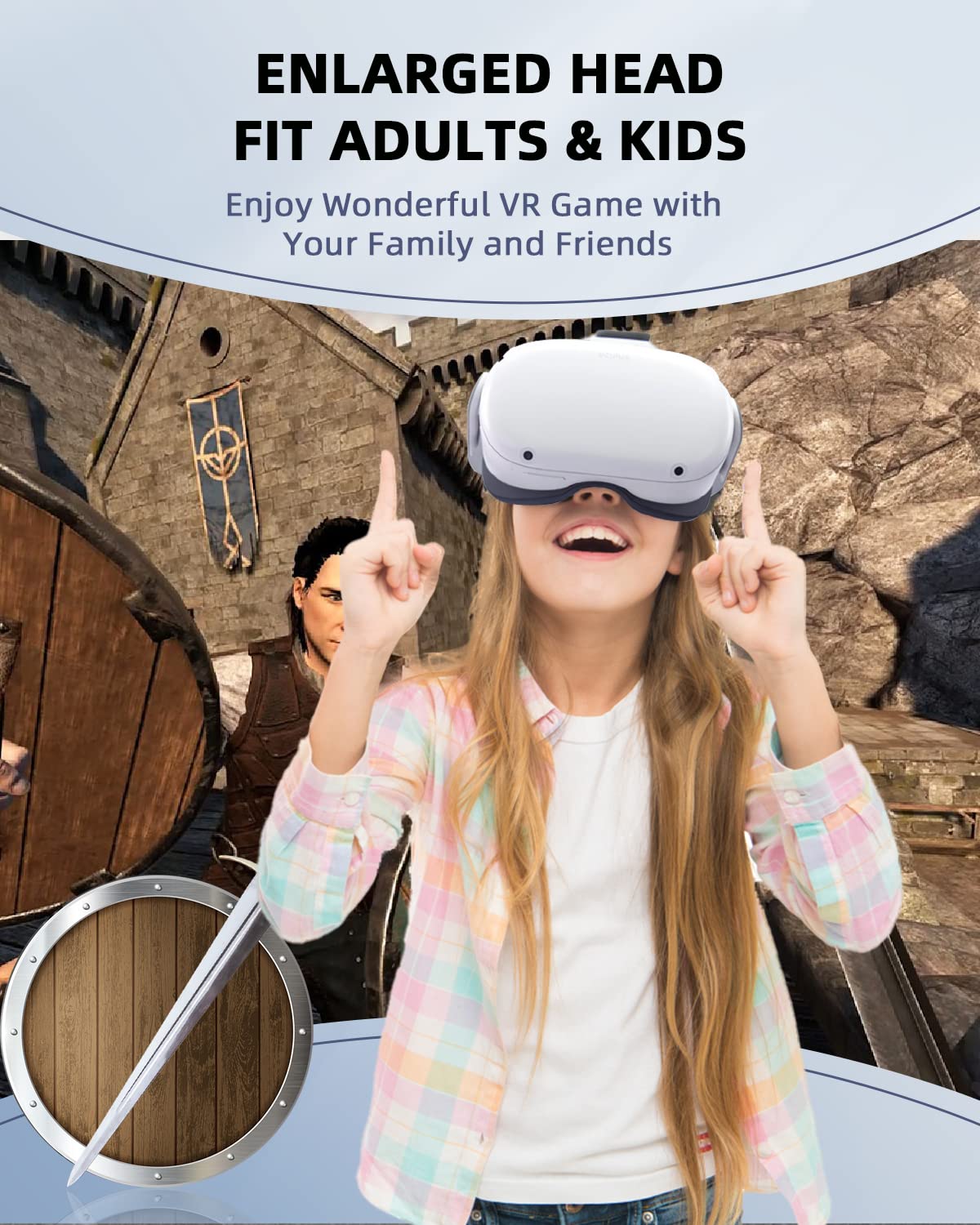 iFoo F01 Bandeau réglable pour Casque Oculus/Meta Quest 2 VR, Blanc, Taille Unique 3