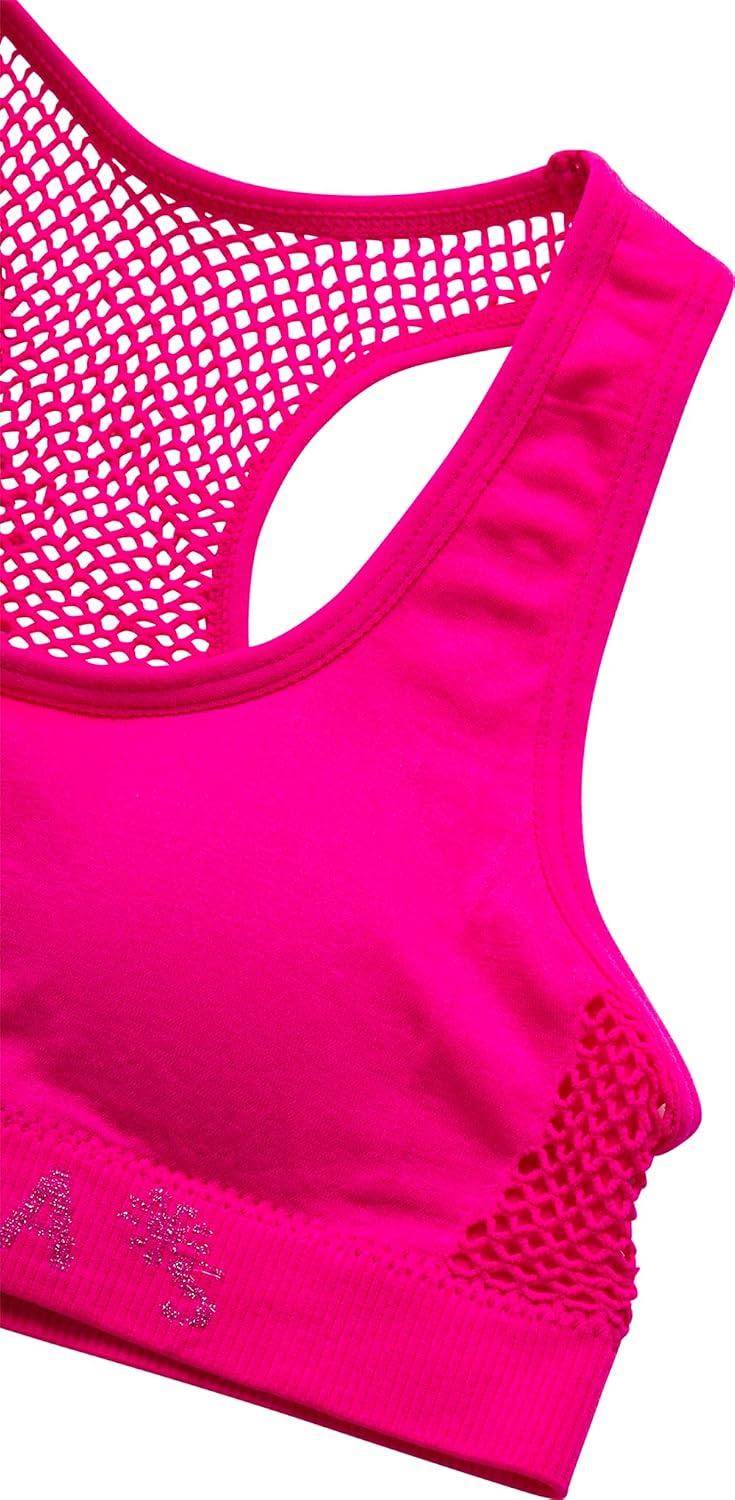 dELiA*s Girls Sports Bra - 3 Pack Soft Seamless Racerback Padded Support Training Bras for Girls (Sizes: 32A-36A)