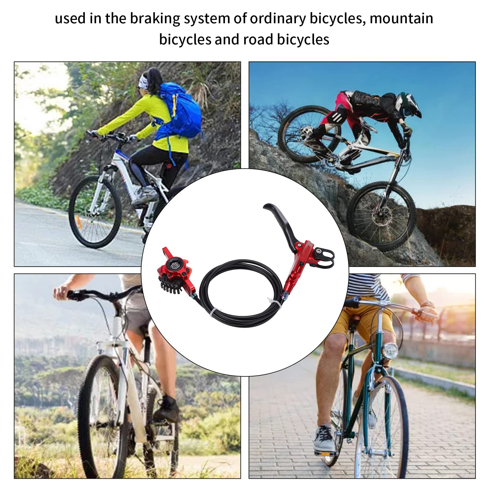 Étrier de frein à disque hydraulique arrière de vélo, étrier de Rotor de 160mm (Rouge)