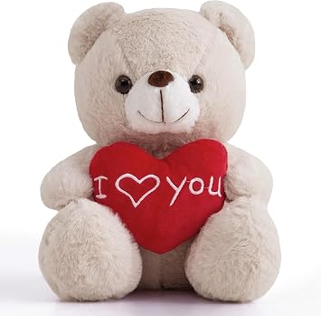 I Love You Teddy Bear for Girlfriend Stuffed Animals Cute Stuffed Teddy Bears for Girls Stuffed Bear Plush Toys Brown Teddy Bear Stuffed Animal Plushies, 12 Inch Bear Plushie Toy Animals