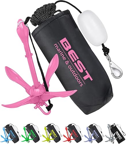 Miniatura 11 de Mejor marca marina y al aire libre Ancla para kayak, kit de sistema de anclaje de 3.5 libras para kayaks, canoas, tablas de paddle SUP y motos