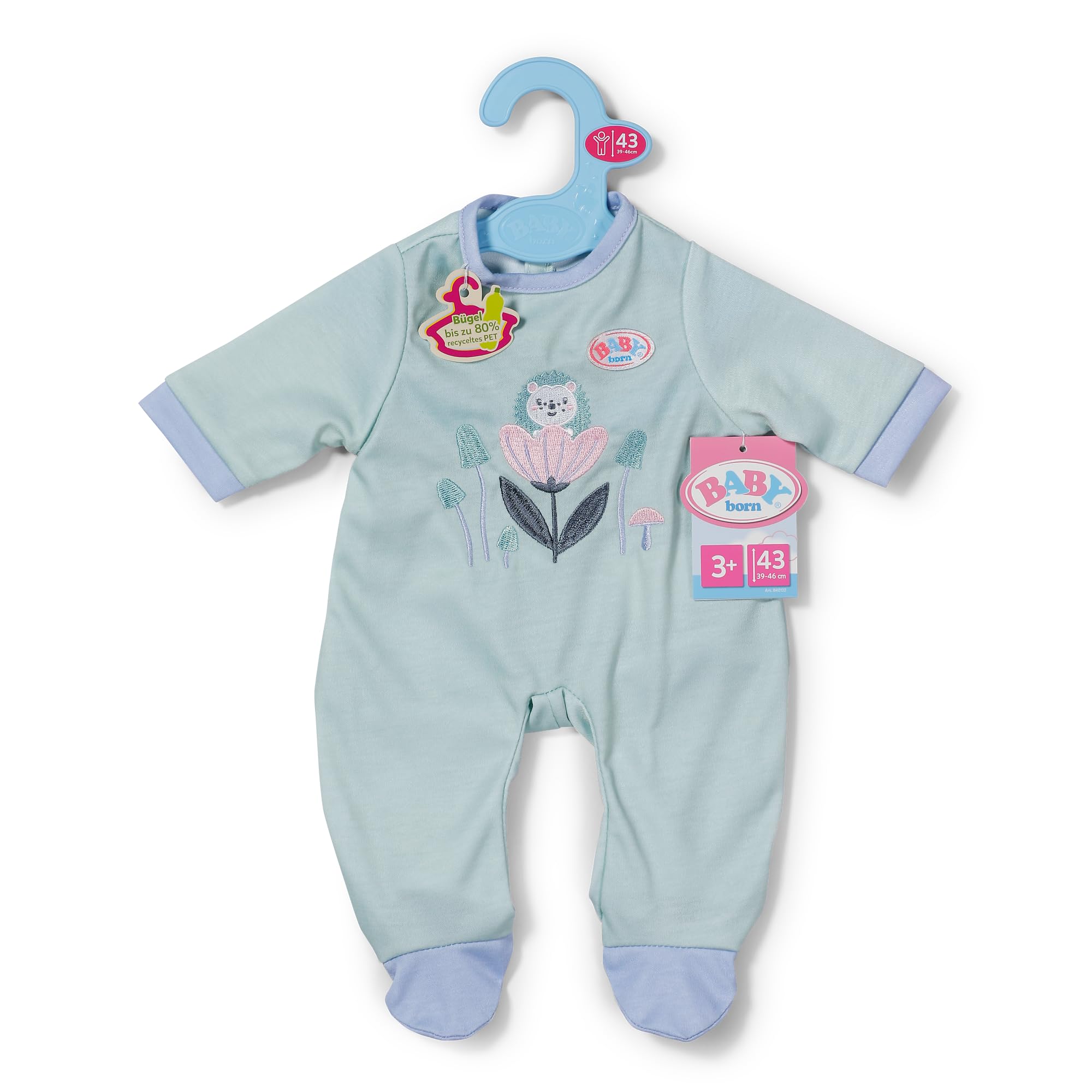 BABY born Romper mint with forest motif & sleeve details for 43 cm dolls