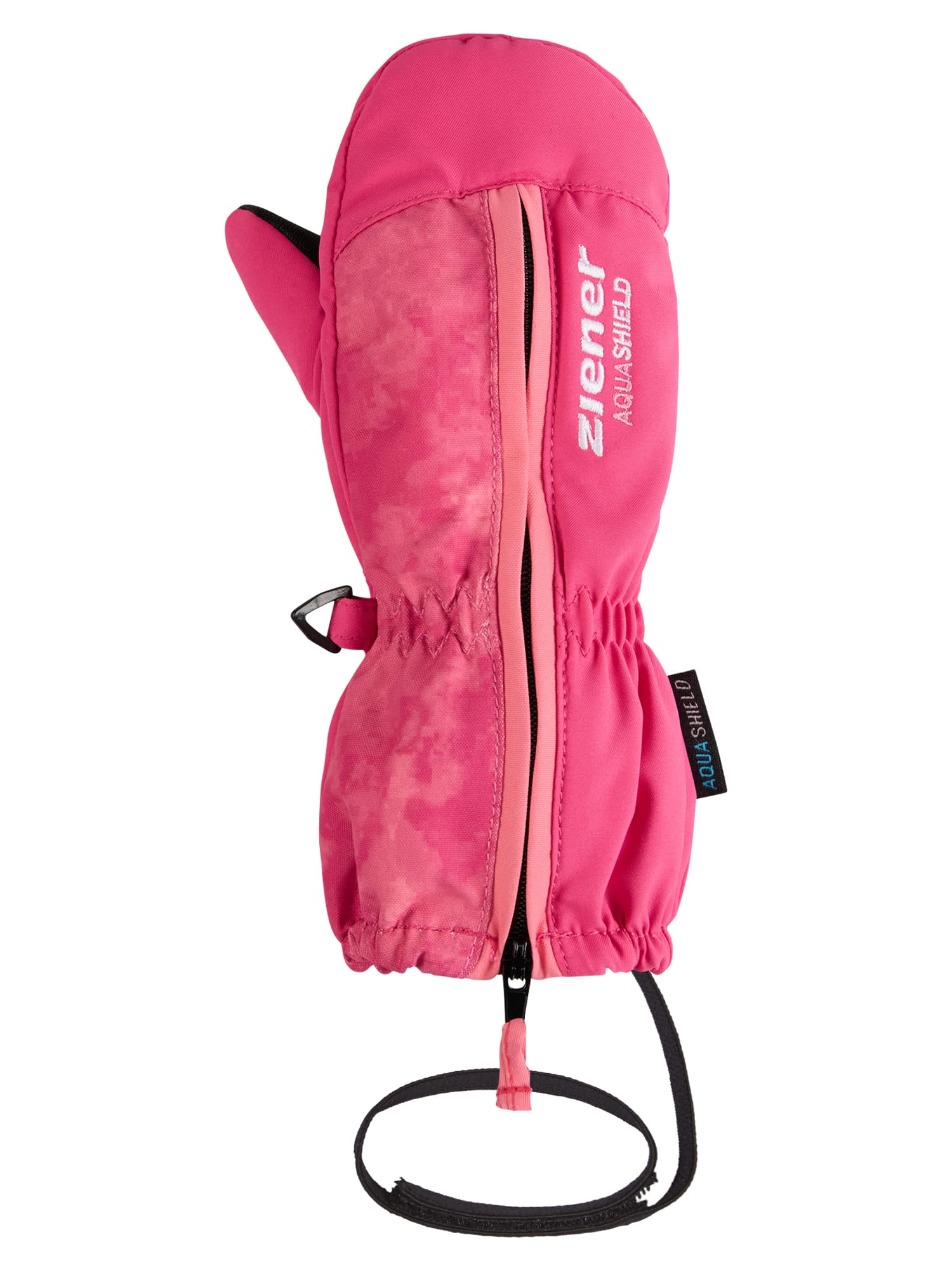 Ziener Langelo-z - Manopla de esquí para niños pequeños, Impermeable, puño Largo, Cremallera Larga, Rosa Pop, 4