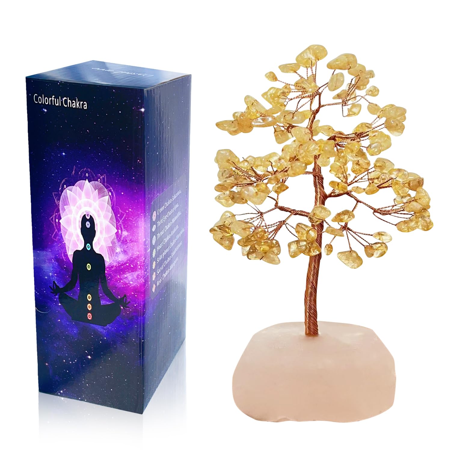 Citrine Crystal Tree Birthday Gifts for Women,Crystal Tree of Life Sister Birthday Gifts for Mom,Home Decor Office Desktop Décor,Healing Crystals Ener,Feng Shui,Money,Good Luck (Yellow)