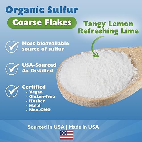 Miniatura 4 de Suplemento alimenticio MSMPure Fruit Punch saborizado, copos de polvo grueso, cristales de azufre orgánicos, 99.9 % destilado puro MSM, fabricado en