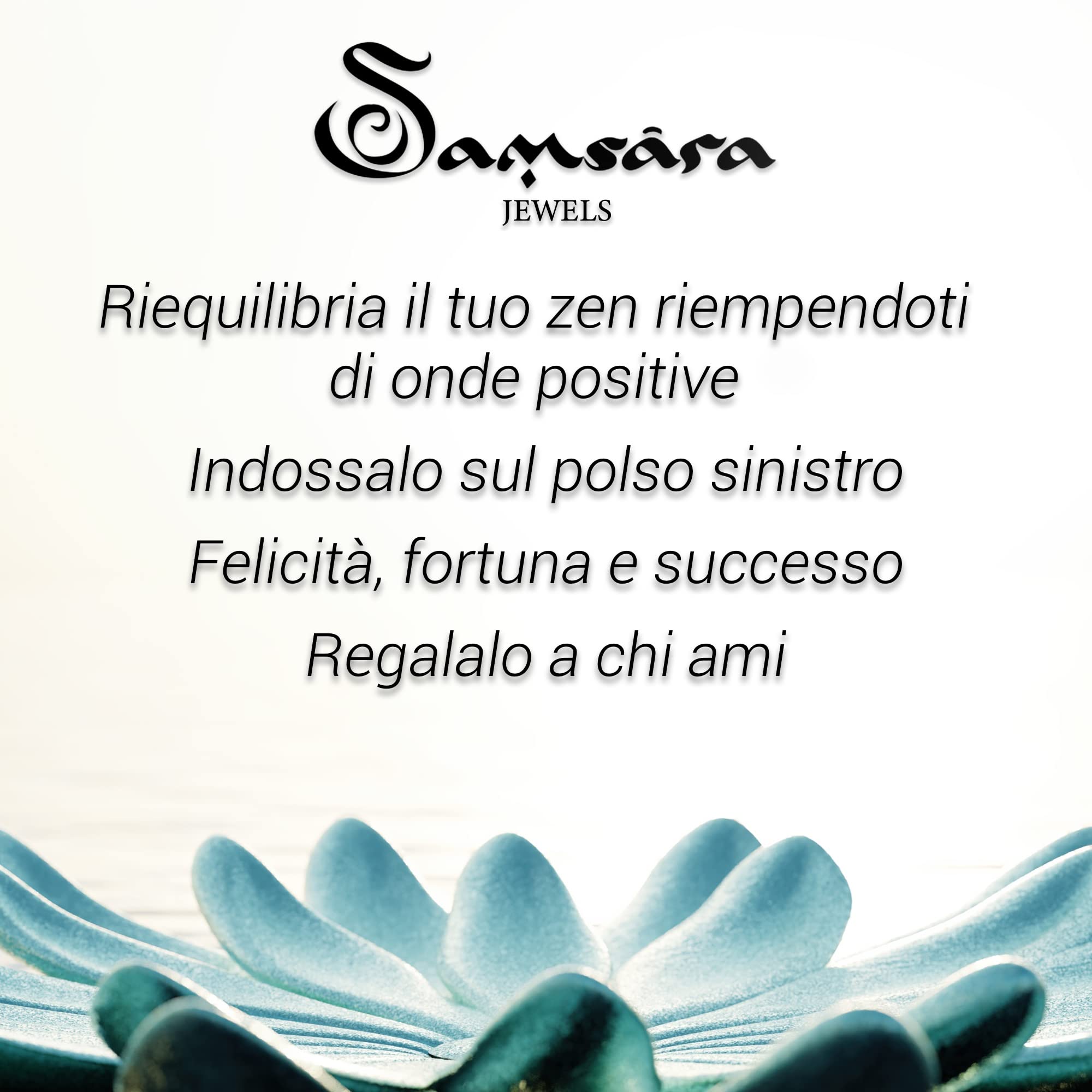 Samsara Bracciale Tibetano Buddista - shamballa con pietra Occhio di Tigre - Filo in cotone cerato marrone