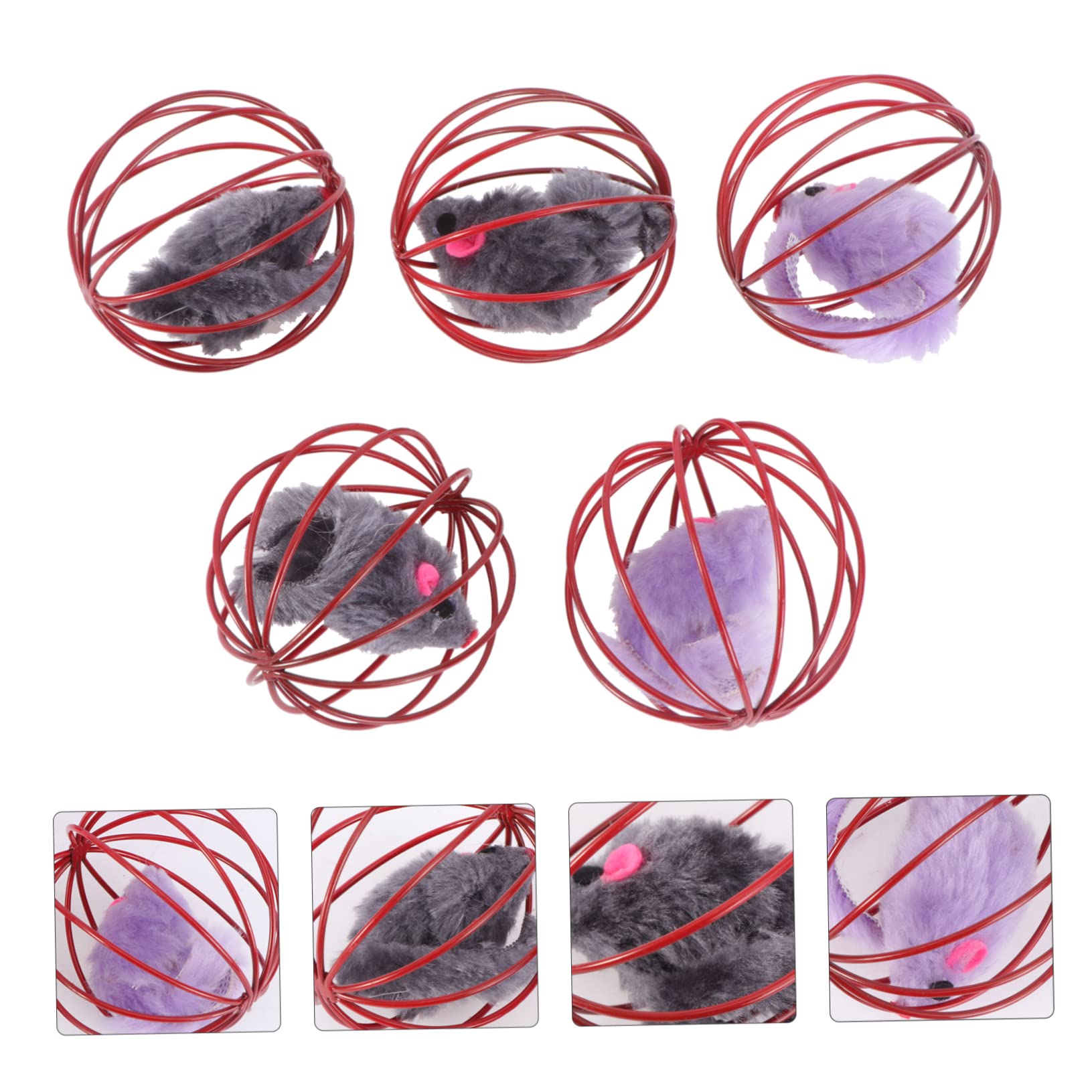 Kisangel 15piezas Juguetes para Gatos De Ratón Interactivas Estimulación De Instintos Naturales Color Aleatorio Juguetes para Mascotas