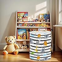 Vista 6 de Cesta de lavandería para bebés y niños, bonito contenedor de almacenamiento impermeable, organizador de ropa apto para niños, caja de juguetes