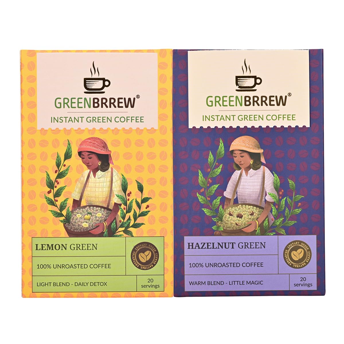 Greenbrrew Instant Green Coffee Combo - Hazelnut & Lemon | 20 Sachets & 60g Each — Amazon image 6