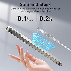 TOZO 2025 Upgraded W6 Wireless Magnetic Charger, 15W Max Fast Wireless Charging Pad Compatible with iPhone 16/16 Plus/16 Pro Max /15/14/13/SE/12 Series, Samsung Galaxy S24/S23/S22 Series