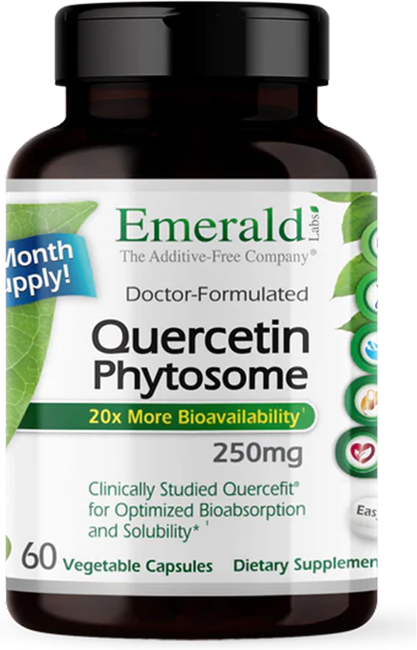 EMERALD LABS Quercetin Phytosome - Quercetin Complex for Immune Support - Vegan & Gluten-Free - 60 Vegetable Capsules