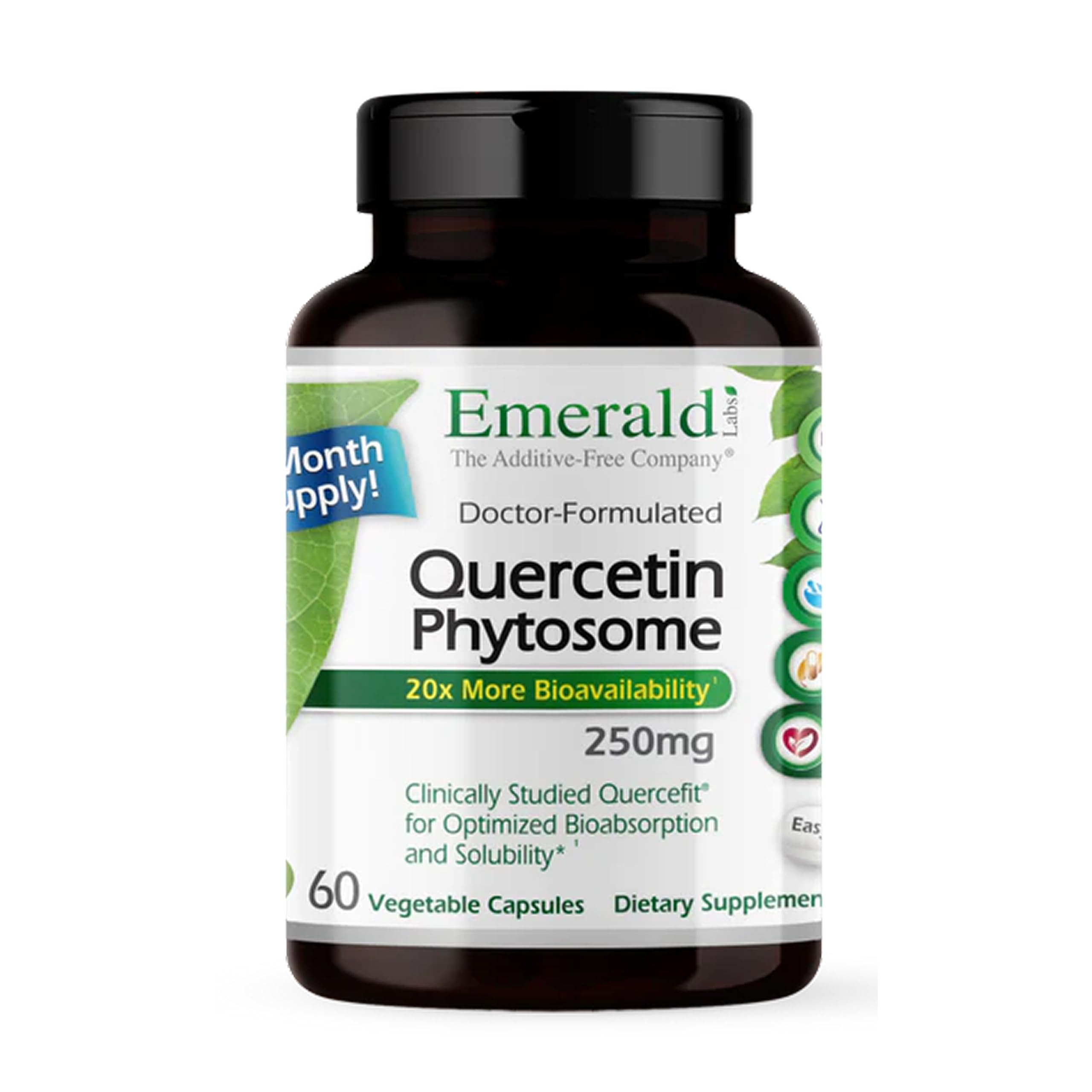 Quercetin Phytosome - Quercetin Complex for Immune Support - Vegan & Gluten-Free - 60 Vegetable Capsules