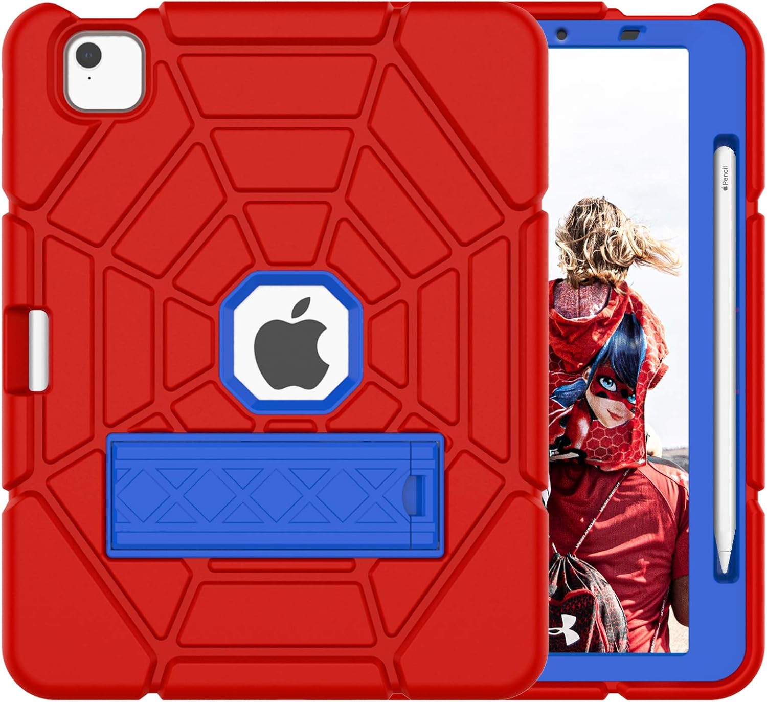 Grifobes for iPad Air 5th/4th Generation Case 2022/2020 10.9", for iPad Pro 11 inch 2022/2021/2020/2018 Heavy Duty Shockproof Rugged Cover with Pencil Holder Stand iPad Air 5 4 Gen for Kids Boy