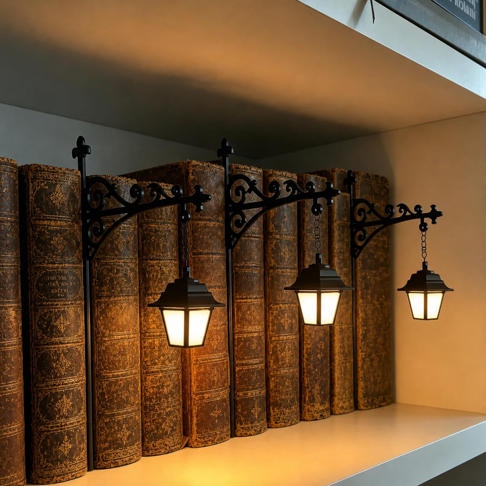 Library Lantern-Decorative Bookshelf Lights, Book Lamp Vintage Reading Book Shelf Lights for Bookworms, Antique Led Books Nook Lamp Ornament for Study Reading Corner Home Library,Gift for Books Lovers
