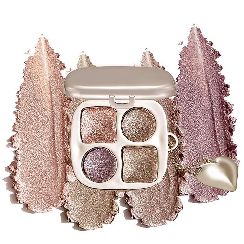 Paleta de Sombras de Ojos Multi-Acabado, Paleta Iluminadora de Ojos con Acabado Mate, Brillo y Metálico con Polvo Sedoso y Suave, Brillo Fino