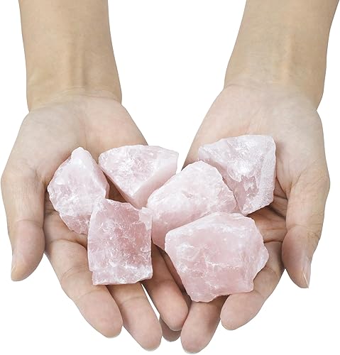 Miniatura 2 de Rocas de cuarzo rosa para vasos de roca, piedras de cristal crudo natural para tocar rocas, funciona para cualquier vaso de roca, 1 librabolsa..