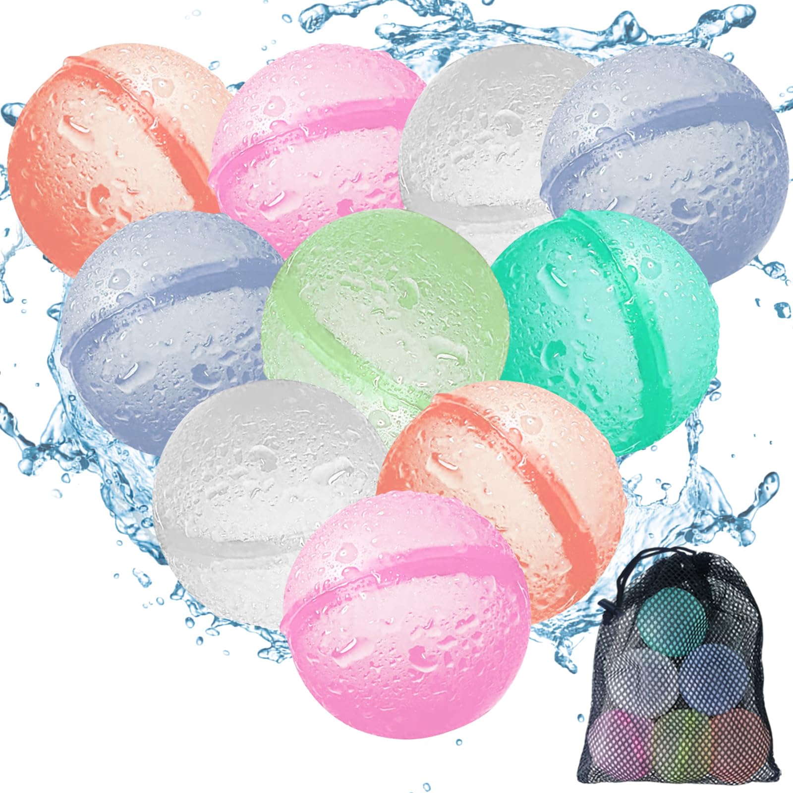 Toaren 6 Globos De Agua Reutilizables De Silicona | Rellenado Magnético Automático, Ideales Para Piscina, Playa Y Fiestas De Verano