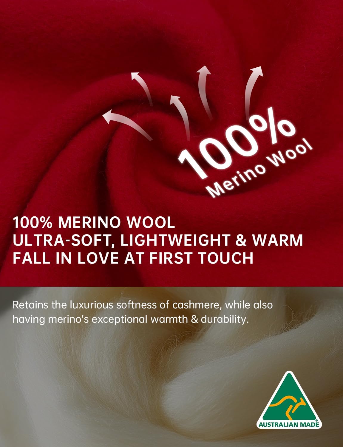 100% Merino Wool Winter Scarf for Women Cashmere Pashmina Soft Luxury Warm Shawl Wraps Stole Valentine's Gift - Image 4