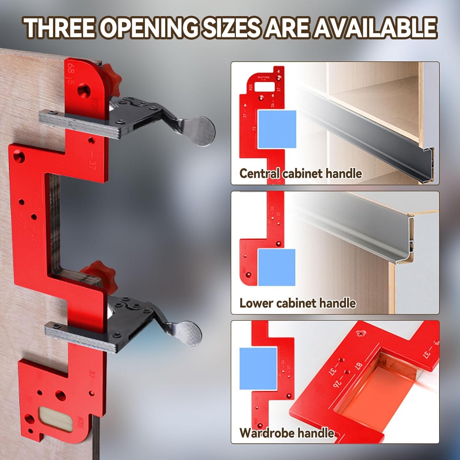 Neouth Arc Grooving Auxiliary Tool, Multifunctional Handle Free Woodworking Round Corner Radius Templates Invisible Embedded Handle Slotting Positioning Mold for Wardrobe Kitchen Handle 2