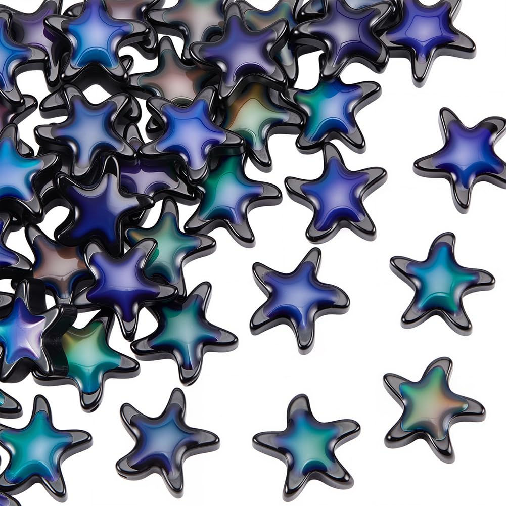 Perles d'humeur étoile en cristal noir pour remplacer les composants ternes