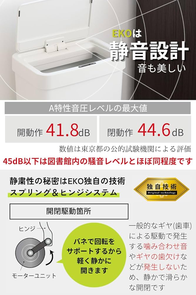 Amazon｜EKO ゴミ箱 自動開閉 ハナ センサービン グレーホワイト